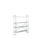 Basic shelf unit, stainless steel, closed shelves, W 1500 x D 400 mm