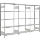 Basisrek H 2000 x B 1000 x D 400 mm, lichtgrijs, met 5 legborden