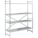 Basisrek, roestvrij staal, gesloten legborden, B 1500 x D 600 mm