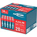 Baterías alcalinas Mignon AA/LR6, 1.5 V, 20 piezas