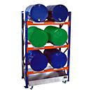 BAUER 3002 rack à fûts, rack de base, bac de rétention 200 l, 3 niveaux, L 1510 x P 800 x H 2500 mm