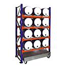 BAUER 3006 rack à fûts, rack de base, bac de rétention 200 l, 4 niveaux, L 1510 x P 800 x H 2500 mm