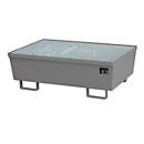 BAUER AM-2 opvangbak, met rooster, staal, 225 l, B 1200 x D 800 x H 415 mm, grijs