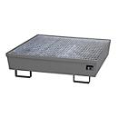 BAUER AM-4/A opvangbak, met rooster, staal, 245 l, B 1200 x D 1200 x H 335 mm, grijs