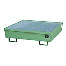 BAUER AM-4/A opvangbak, met rooster, staal, 245 l, B 1200 x D 1200 x H 335 mm, groen