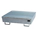 BAUER AM-4/A opvangbak, met rooster, staal, 245 l, B 1200 x D 1200 x H 335 mm, verzinkt