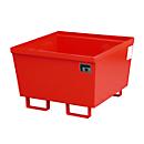 BAUER AO-1 opvangbak, staal, 229 l, B 800 x D 800 x H 545 mm, rood