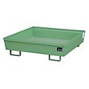 BAUER AO-4/A opvangbak, staal, 280 l, B 1200 x D 1200 x H 335 mm, groen