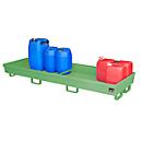 BAUER AO-4/B opvangbak, staal, 280 l, B 2400 x D 800 x H 285 mm, groen