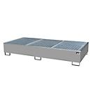 BAUER AW 1000-2/PE opvangbak met rooster, 2x 1000 l IBC, B 2665 x D 1315 x H 440 mm, grijs