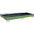 Bauer Bac de rayonnage RW 3300-2 PE, avec insert PE, L 3262 x P 1312 x H 267 mm, jusqu'à 540 l, acier laqué, vert réséda