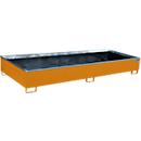 Bauer Bac de rayonnage RW 3300-3 PE, avec insert PE, L 3262 x P 1312 x H 383 mm, jusqu'à 1000 l, acier laqué, jaune-orange