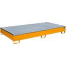 Bauer Bac de rayonnage RW-GR 2700-2 PE, avec insert PE, avec caillebotis, L 2665 x l 1315 x H 305 mm, jaune-orange RAL 2000