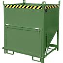 Bauer Bac de silo SGK 100, vidange par câble de traction, L 1000 x l 1200 x H 1405 mm, 1 m³, jusqu'à 1500 kg, acier, vert réséda
