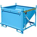 Bauer Bac de silo SGK 50, vidange par câble de traction, L 1000 x l 1200 x H 935 mm, 0,5 m³, jusqu'à 750 kg, tôle d'acier, bleu clair