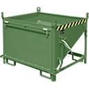 Bauer Bac de silo SGK 50, vidange par câble de traction, L 1000 x l 1200 x H 935 mm, 0,5 m³, jusqu'à 750 kg, tôle d'acier, vert réséda