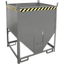 Bauer Bac de silo SGS 100, avec fermeture à curseur, L 1000 x l 1200 x H 1495 mm, 1 m³, jusqu'à 1500 kg, acier, gris souris