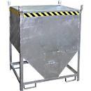 Bauer Bac de silo SGS 100, avec fermeture à glissière, L 1000 x l 1200 x H 1495 mm, 1 m³, jusqu'à 1500 kg, acier galvanisé à chaud