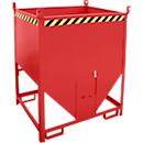 Bauer Bac de silo SGS 100, avec fermeture à glissière, L 1000 x l 1200 x H 1495 mm, 1 m³, jusqu'à 1500 kg, acier, rouge feu