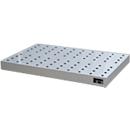 Bauer Bac pour petits récipients KGW-P 4/M V4A, pour palettes Euro et palettes chimie, inox, L 1200 x l 600 x H 120 mm, jusqu'à 200 kg, avec grille en tôle perforée