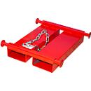Bauer Big Bag Traverse TBB-E, voor vorkheftruck, L 650 x B 610 x H 145 mm, tot 1000 kg, staal, vuurrood