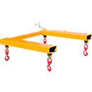 Bauer Big Bag Traverse TBB-W, for forklift, L 900 x W 945 x H 365 mm, up to 1250 kg, steel, yellow-orange