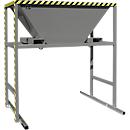 Bauer BTM Befülltrichter, Stahlblech, mobil und stationär, Einfahrtaschen, L 1700 x B 1980 x H 2050 mm, lackiert, mausgrau RAL 7005