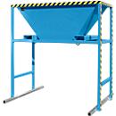 Bauer BTM Trémie de remplissage, tôle d'acier, mobile et stationnaire, pattes d'entrée, L 1700 x l 1980 x H 2050 mm, peint, bleu clair RAL 5012