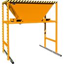 Bauer BTM Trémie de remplissage, tôle d'acier, mobile et stationnaire, pattes d'entrée, L 1700 x l 1980 x H 2050 mm, peint, jaune orangé RAL 2000