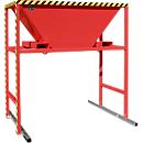 Bauer BTM Trémie de remplissage, tôle d'acier, mobile et stationnaire, pattes d'entrée, L 1700 x l 1980 x H 2050 mm, peint, rouge feu RAL 3000