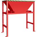 Bauer BTS Befülltrichter, Stahlblech, Standkonstruktion, Einfahrtaschen, lackiert, L 980 x B 1980 x H 2050 mm, feuerrot RAL 3000