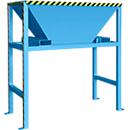Bauer BTS Befülltrichter, Stahlblech, Standkonstruktion, Einfahrtaschen, lackiert, L 980 x B 1980 x H 2050 mm, lichtblau RAL 5012
