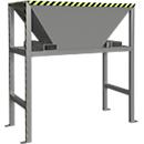 Bauer BTS Befülltrichter, Stahlblech, Standkonstruktion, Einfahrtaschen, lackiert, L 980 x B 1980 x H 2050 mm, mausgrau RAL 7005
