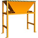 Bauer BTS Trémie de remplissage, tôle d'acier, construction sur pied, pattes d'entrée, peinte, L 980 x l 1980 x H 2050 mm, jaune-orange RAL 2000