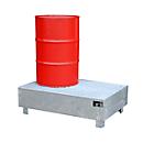 BAUER Collecting bucket WM-2/200, steel, accessible with pallet truck, hot-dip galvanized, with grid, W 800 x D 1200 x H 365 mm, 2 x 200 l