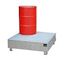 BAUER collecting bucket WM-4/400, steel, accessible with pallet truck, hot-dip galvanized, with grid, W 1200 x D 1200 x H 415 mm, 4 x 200 l