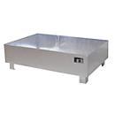 BAUER collecting bucket WO-2/200, steel, accessible with pallet truck, hot-dip galvanized, W 1200 x D 800 x H 360 mm