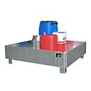 BAUER collecting bucket WO-4/400, steel, accessible with pallet truck, hot-dip galvanized, W 1200 x D 1200 x H 415 mm