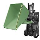 Bauer EXPO-E 1200 kipcontainer, met wielen, dissel &amp; aftapkraan, olie-/waterdicht, rolbaar, B 1070 x D 1720 x H 1095 mm, reseda groen RAL 6011