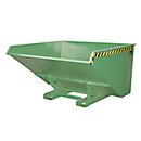 Bauer EXPO-E 2100 kipcontainer, met wielen, dissel &amp; aftapkraan, olie-/waterdicht, rolbaar, B 1870 x D 1720 x H 1095 mm, reseda groen RAL 6011