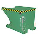 Bauer EXPO® E-300, Späne-Kippbehälter Typ E, mit Siebblech, öl- & wasserdicht, staplertauglich, B 770 x H 1260 x H 835 mm, resedagrün RAL 6011