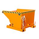Bauer EXPO® E-600, Späne-Kippbehälter Typ E, mit Siebblech, öl- & wasserdicht, staplertauglich, B 1070 x H 1260 x H 835 mm, gelborange RAL 2000