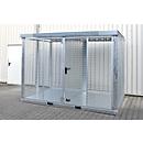 Bauer gasflessencontainer type GFC-E, afsluitbaar, L 3135 x B 2170 x H 2260 mm Traanplaatbodem