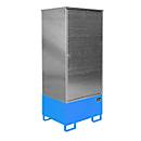 BAUER Gevaarlijke stoffen kast GS-1, plaatstaal, van onderen toegankelijk, B 840 x D 690 x H 1930 mm, voor 1 x 200 l vat, blauw