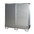 BAUER Gevaarlijke stoffen kast GS-2, plaatstaal, van onderen toegankelijk, B 1680 x D 690 x H 1780 mm, voor 2 x 200 l vaten, gegalvaniseerd