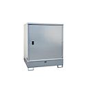 BAUER GS-3 kast voor gevaarlijke stoffen, plaatstaal, toegankelijk voor rolstoelgebruikers, voor 4 x 200 l vaten, B 1475 x D 1460 x H 1805 mm, grijs