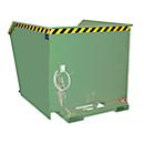 Bauer GU-E 1500 kipcontainer, met zeefplaat &amp; aftapkraan, olie-/waterdicht, geschikt voor vorkheftrucks, B 1280 x D 1640 x H 1090 mm, resedagroen RAL 6011