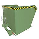 Bauer GU-E 2000 kipcontainer, met zeefplaat &amp; aftapkraan, olie-/waterdicht, geschikt voor vorkheftrucks, B 1680 x D 1640 x H 1090 mm, reseda groen RAL 6011