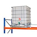 Bauer IR-3 IBC-restlediger, voetafdruk 1200 x 1000 mm, maximale heffing 95 mm, tot 1500 kg, L 1280 x B 1080 x H 155/265 mm, staal, thermisch verzinkt