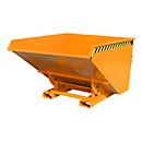 Bauer Kippbehälter EXPO-E 1700, mit Rollen, Deichsel & Ablasshahn, öl-/wasserdicht, abrollend, B 1570 x T 1720 x H 1095 mm, gelborange RAL 2000